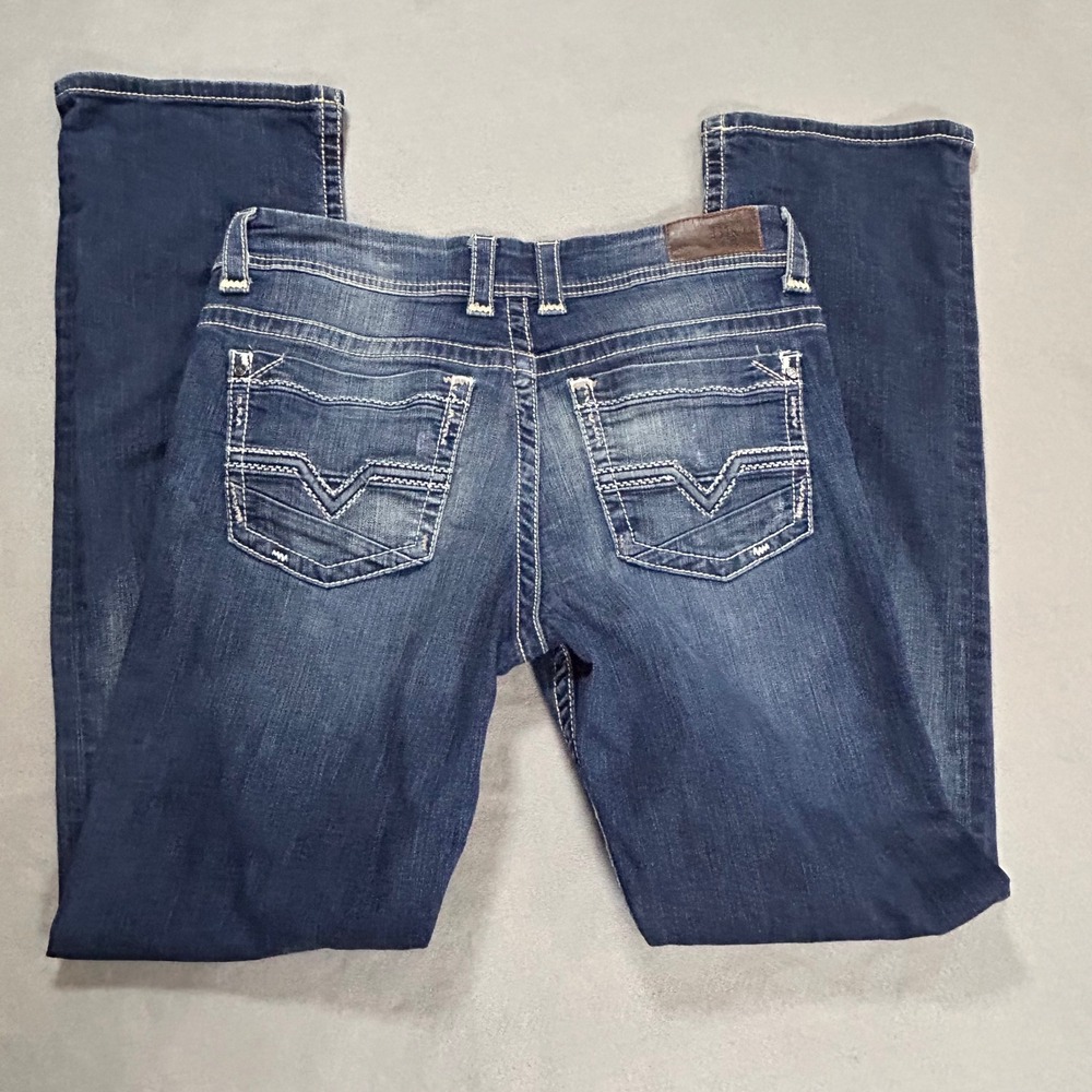 BKE Payton Slim Bootcut Jeans Dark Wash Contrast Stitch 33 XL Extra Long Womens